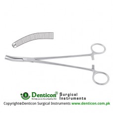 Wertheim Hysterectomy Forcep Curved - 1 x 2 Teeth Stainless Steel, 22.5 cm - 8 3/4"